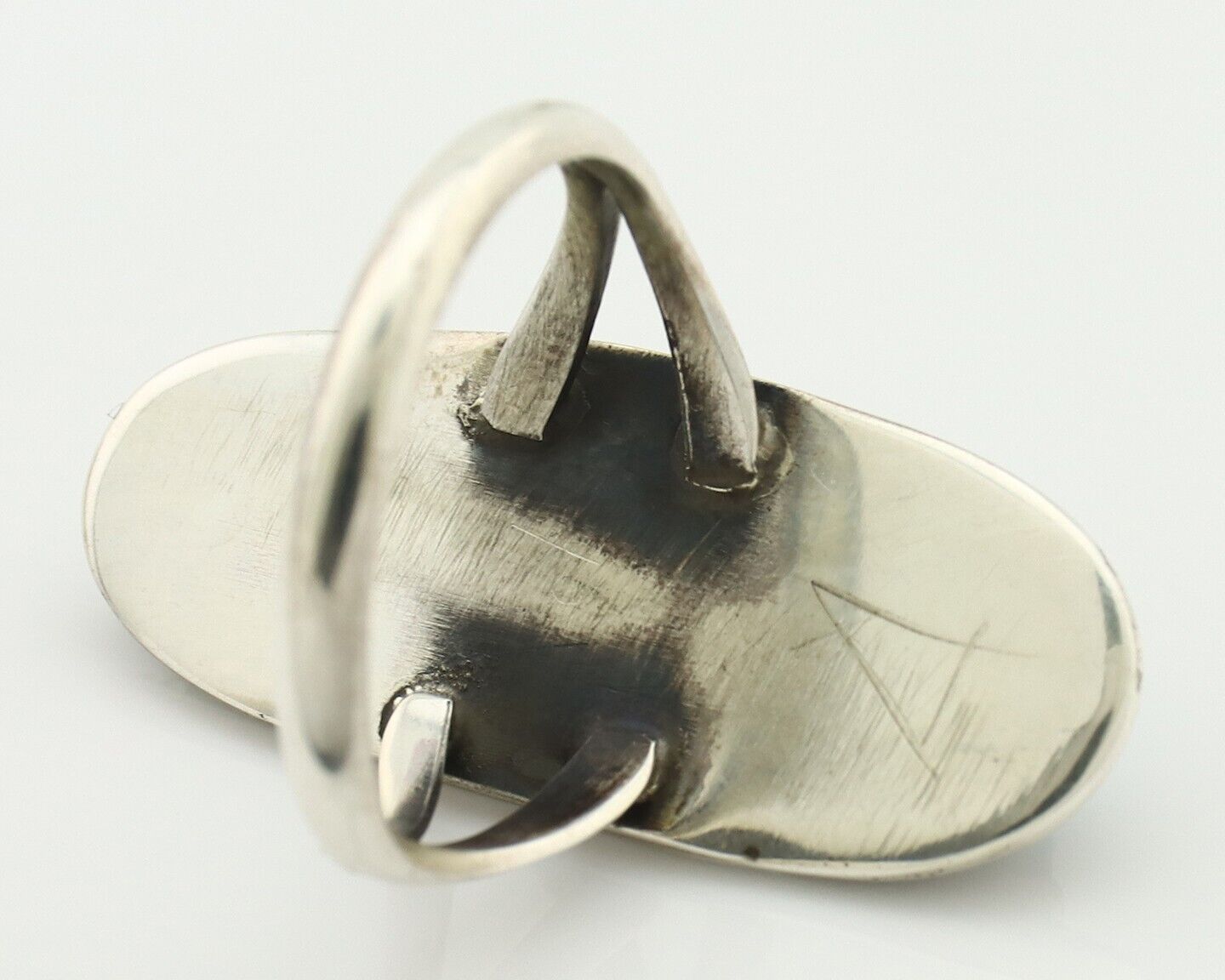 Navajo Ring .925 Silver Natural Blue Turquoise Native American Artist C.80's