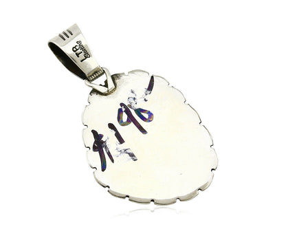 Navajo Pendant .925 Silver Kingman Turquoise Signed Artist LT Begay C.80's