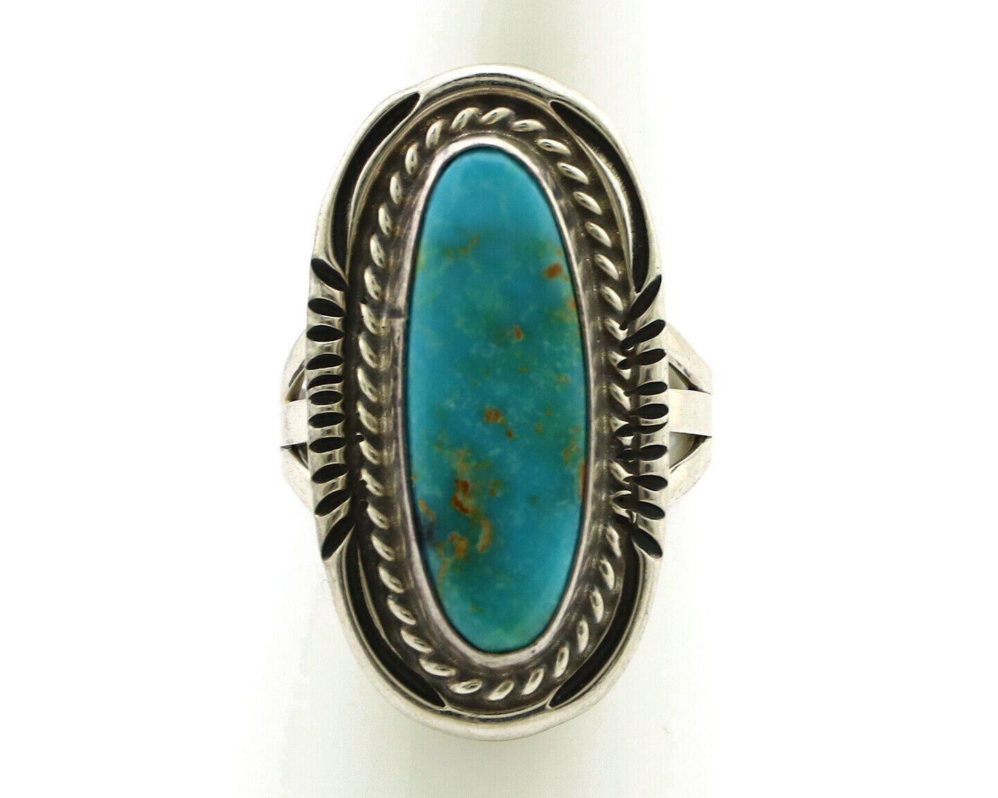 Navajo Ring 925 Silver Turquoise Mountain Artist Signed M Begay C.80's