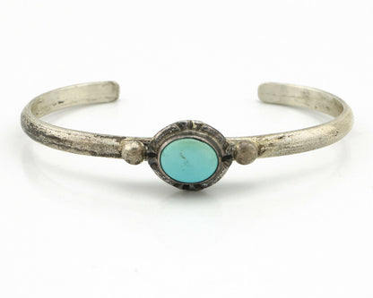 Navajo Bracelet .925 Silver Blue Turquoise Native American Artist C.90's