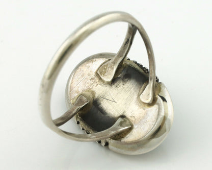 Navajo Ring .925 Silver Green Turquoise Native American Artist Handmade C.80's