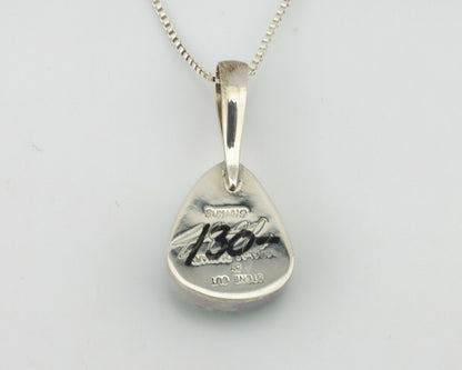 Navajo Pendant .925 Silver Pilot Mountain Turquoise Artist Signed DZ C.80's