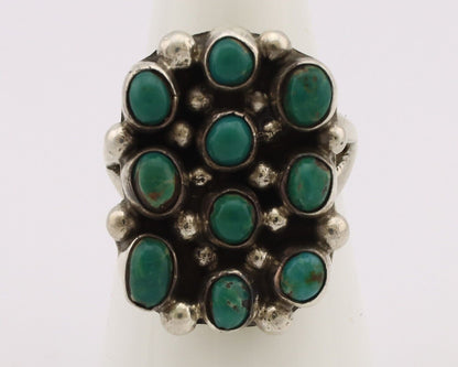 Navajo Ring .925 Silver Natural Blue Turquoise Native American Artist C.80's