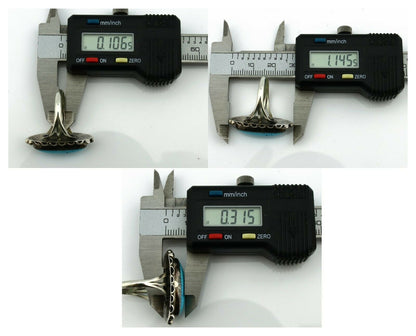 Navajo Ring .925 Silver Natural Blue Turquoise Artist Signed SC C.80's