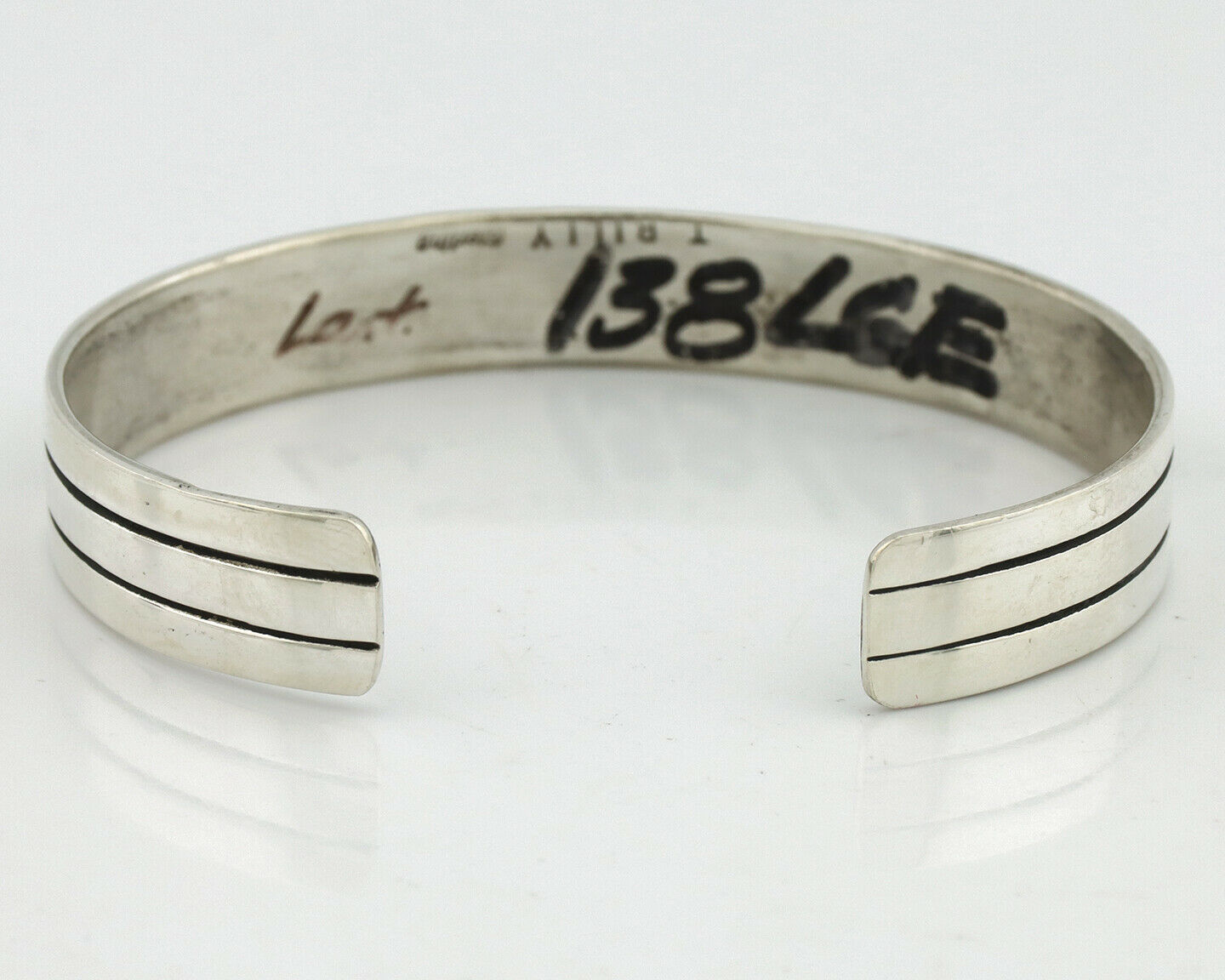 Navajo Bracelet .925 Silver Handmade Overlay Style Signed Tommy Billy Cuff C80s