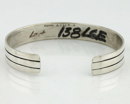 Navajo Bracelet .925 Silver Handmade Overlay Style Signed Tommy Billy Cuff C80s