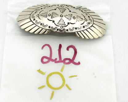Navajo Hair Clip Barrette .925 Silver Hand Stamped Artist C Montoya C80s