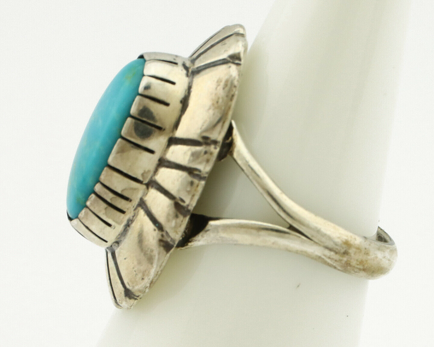 Navajo Ring .925 Silver Arizona Turquoise Signed M Montoya C.80's