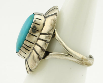 Navajo Ring .925 Silver Arizona Turquoise Signed M Montoya C.80's