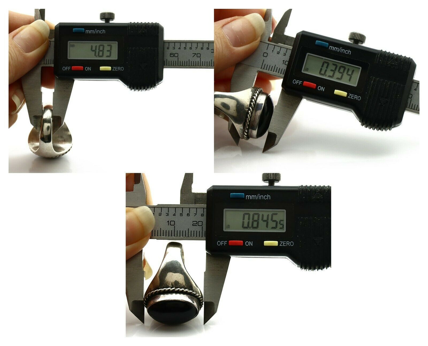 Navajo Ring .925 Silver Handmade Black Onyx Native American Artist C.80's