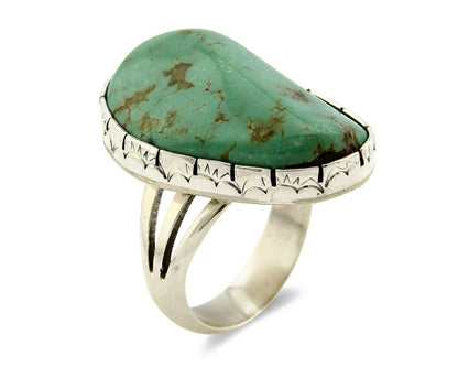 Navajo Turquoise Ring .925 Silver Handmade Signed Wayne Etsitty C.80's