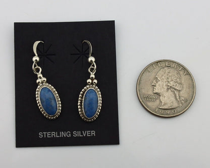 Navajo Earrings 925 Silver Natural Royal Blue Lapis Native American Artist C90s