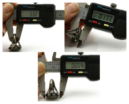 Navajo Ring .925 Silver Green Turquoise Artist Signed F C.80's