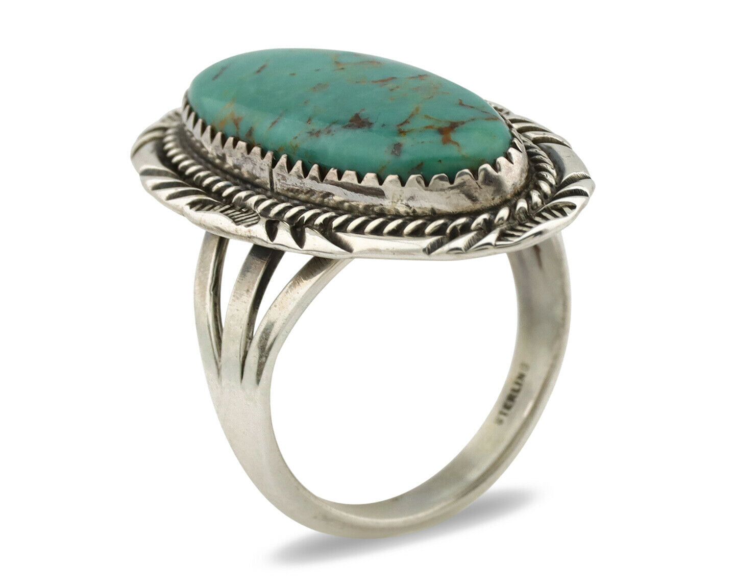 Navajo Ring .925 Silver Arizona Turquoise Artist Native American C.80's