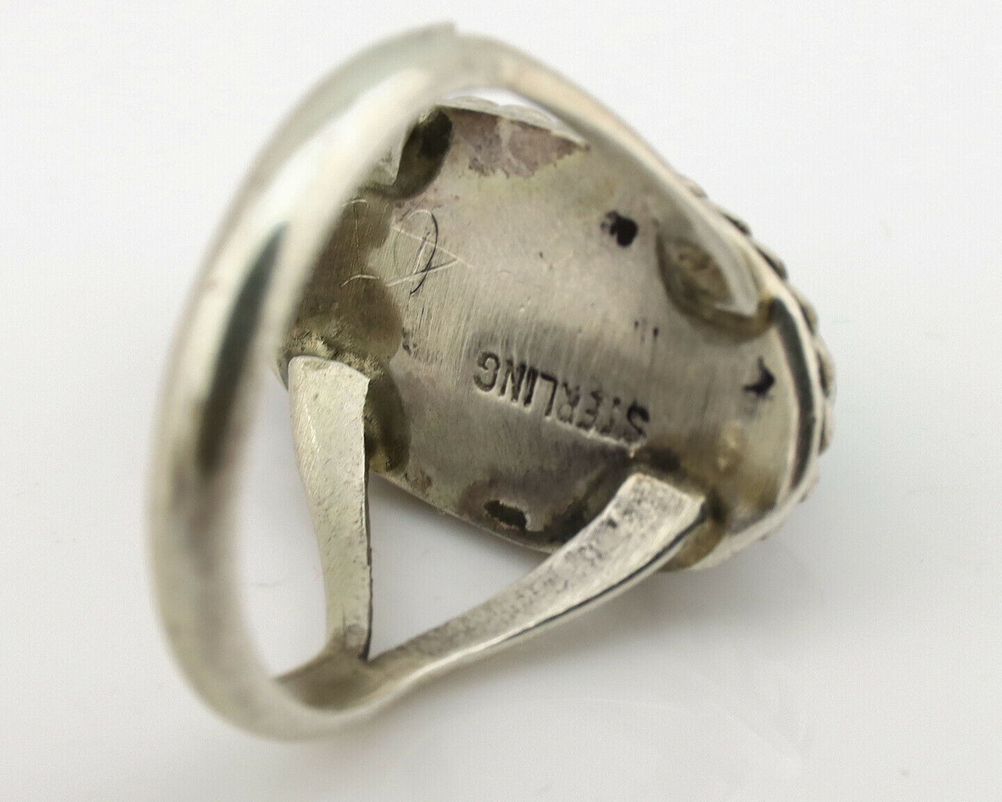 Navajo Ring .925 Silver Nevada Turquoise Artist Native American C.1980's