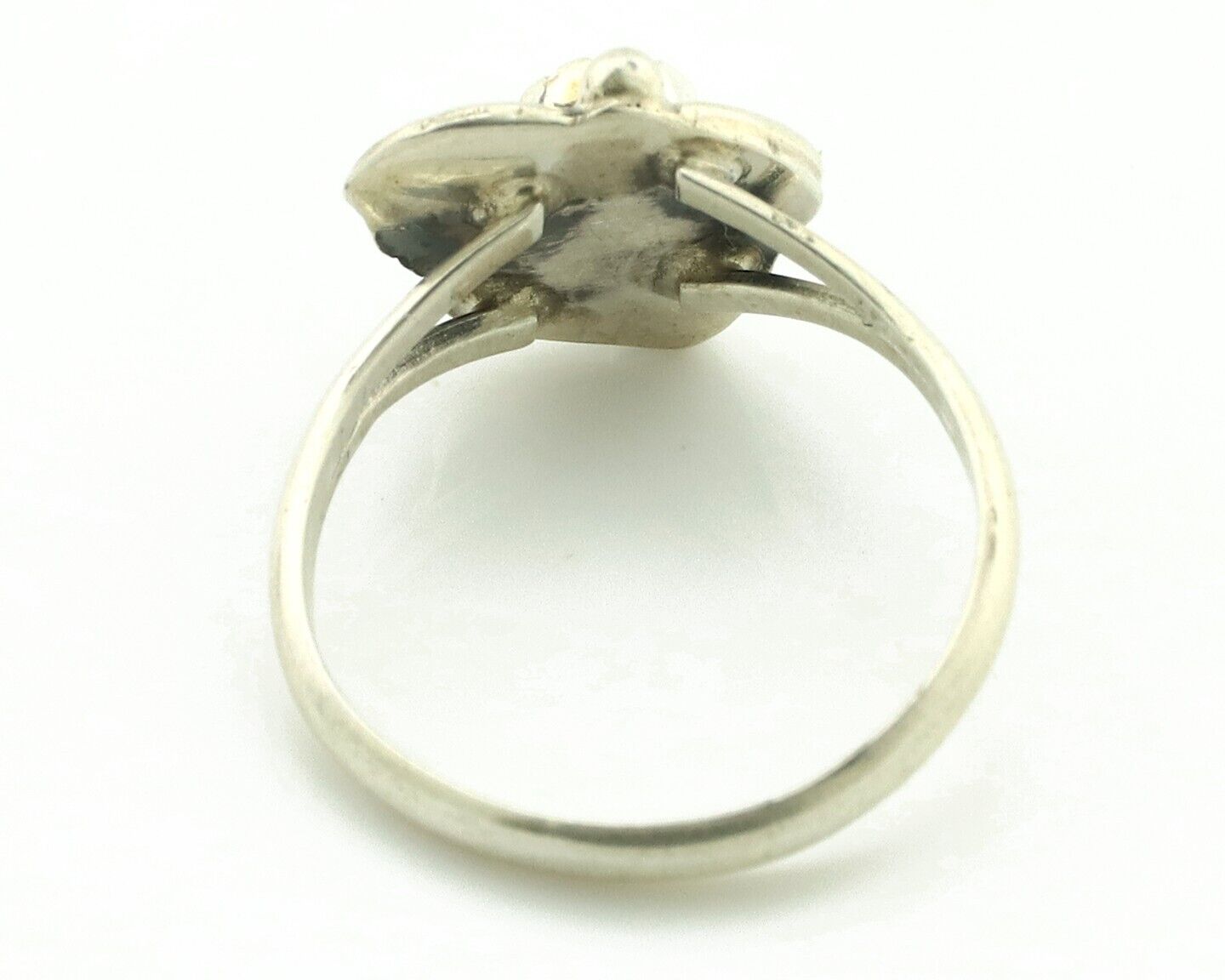 Navajo Ring .925 Silver Natural Blue Turquoise Artist Signed SN C.80's