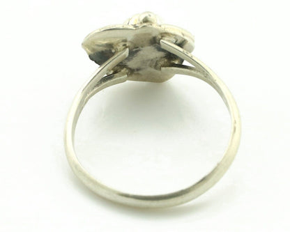 Navajo Ring .925 Silver Natural Blue Turquoise Artist Signed SN C.80's