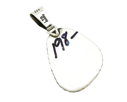 Navajo Pendant .925 Silver Kingman Turquoise Signed Artist LT Begay C.80's