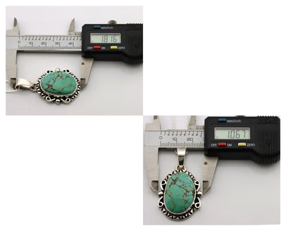 Navajo Necklace .925 Silver Kingman Turquoise Native American Signed C.1980's