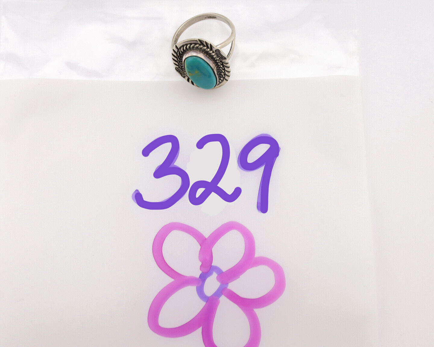 Navajo Ring .925 Silver Turquoise Mountain Native American Artist C.1980's