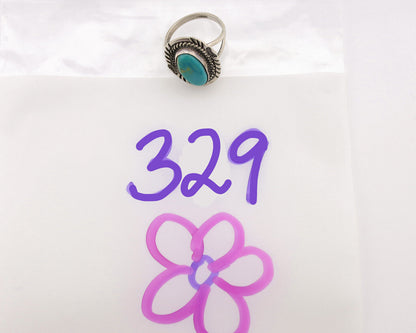 Navajo Ring .925 Silver Turquoise Mountain Native American Artist C.1980's