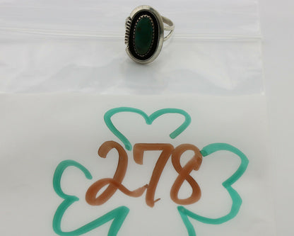 Navajo Ring .925 Silver Kingman Turquoise Native American Artist C.1980's