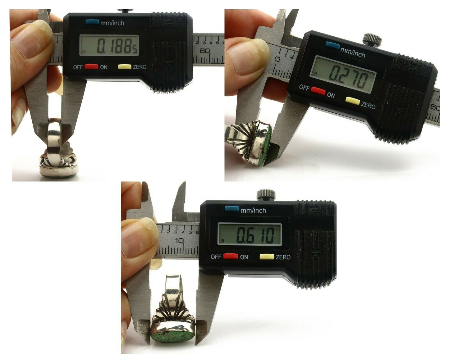 Navajo Ring .925 Silver Blue Green Arizona Turquoise Artist Signed Apache C.80's