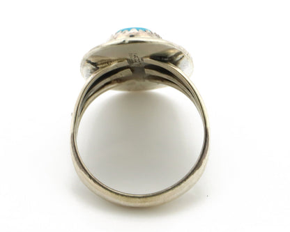 Navajo Ring 925 Silver Turquoise Mountain Artist Signed M Begay C.80's