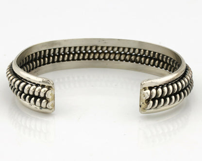 Navajo Handmade Bracelet .925 SOLID Silver Native Artist Signed Tahe Circa 1980s