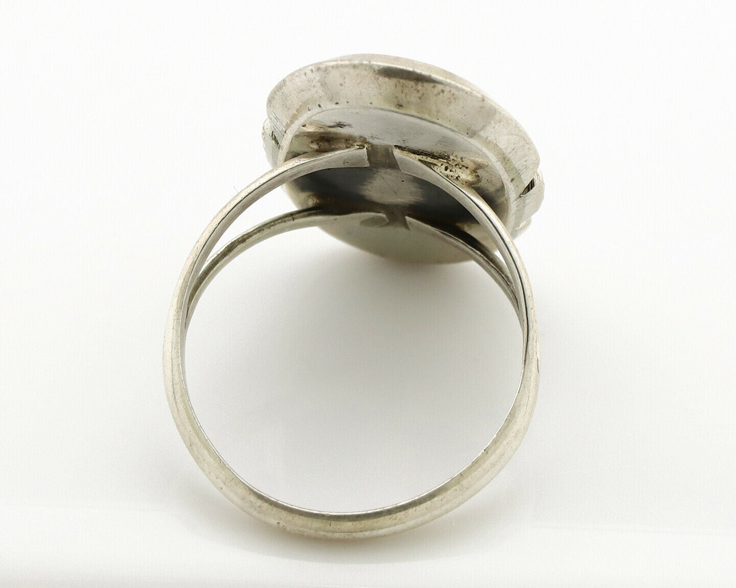 Navajo Ring .925 Silver Sleeping Beauty Turquoise Native American Artist C.1980s