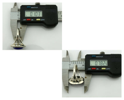 Navajo Ring .925 Silver Natural Lapis Lazuli Native American Artist C.80's