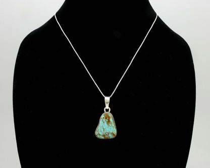 Navajo Pendant .925 Silver Kingman Turquoise Artist Signed Gecko C.80's