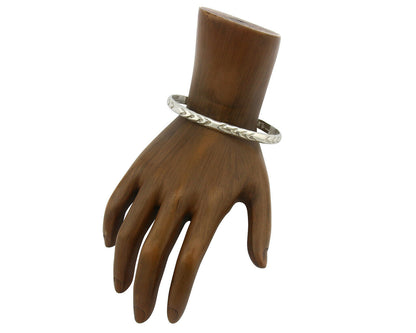 Navajo Bracelet .925 Silver Hand Stamped Arrow Head Artist I Montoya C.80's