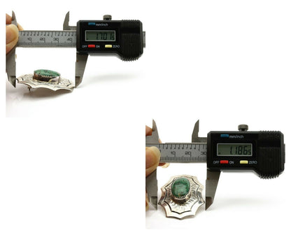 Navajo Earrings .925 Silver Crescent Valley Turquoise Native American Artist C80