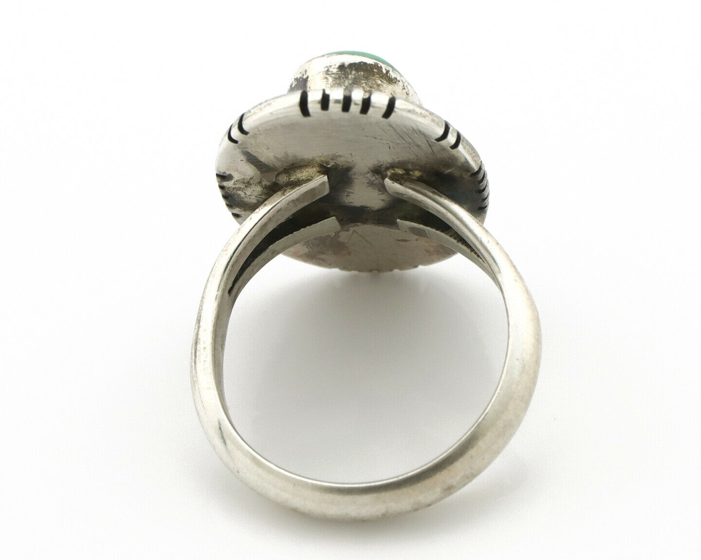Navajo Ring .925 Silver Arizona Turquoise Native American Artist Handmade C.80's