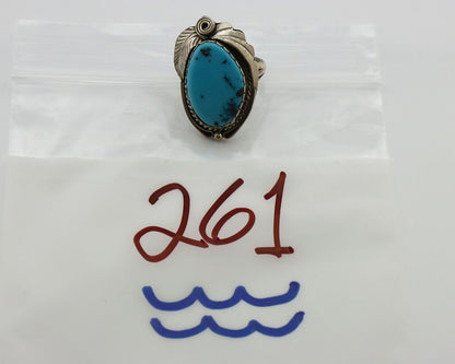 Navajo Ring 925 Silver Natural Blue Turquoise Artist Signed Justin Morris C.80's