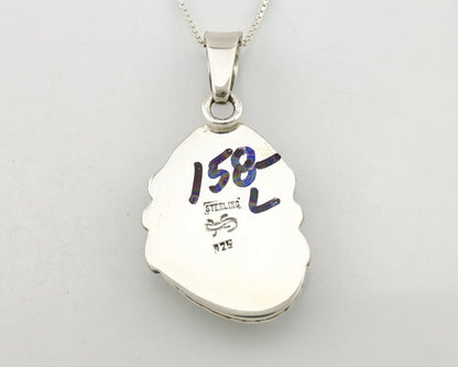 Navajo Pendant .925 Silver Kingman Turquoise Artist Signed Gecko C.80's