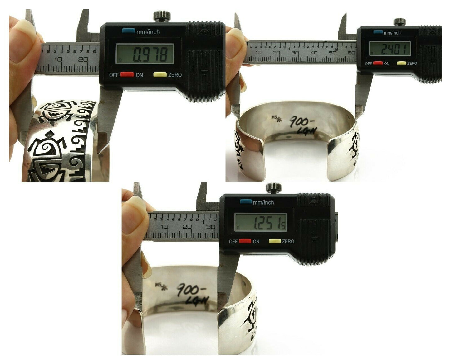 Hopi Turtle Bracelet .925 Silver Artist Signed Mitchell Sockyma C.90's