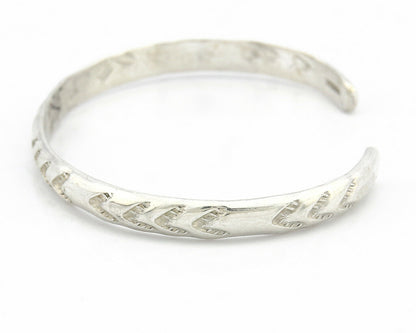 Navajo Bracelet .925 Silver Hand Stamped Arrow Head Artist I Montoya C.80's