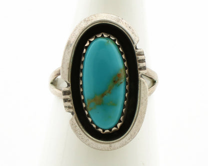 Navajo Ring .925 Silver Nevada Turquoise Native American Artist C.1980's