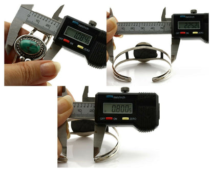 Navajo Bracelet .925 Silver Gober Turquoise Artist Signed C Montoya 80's