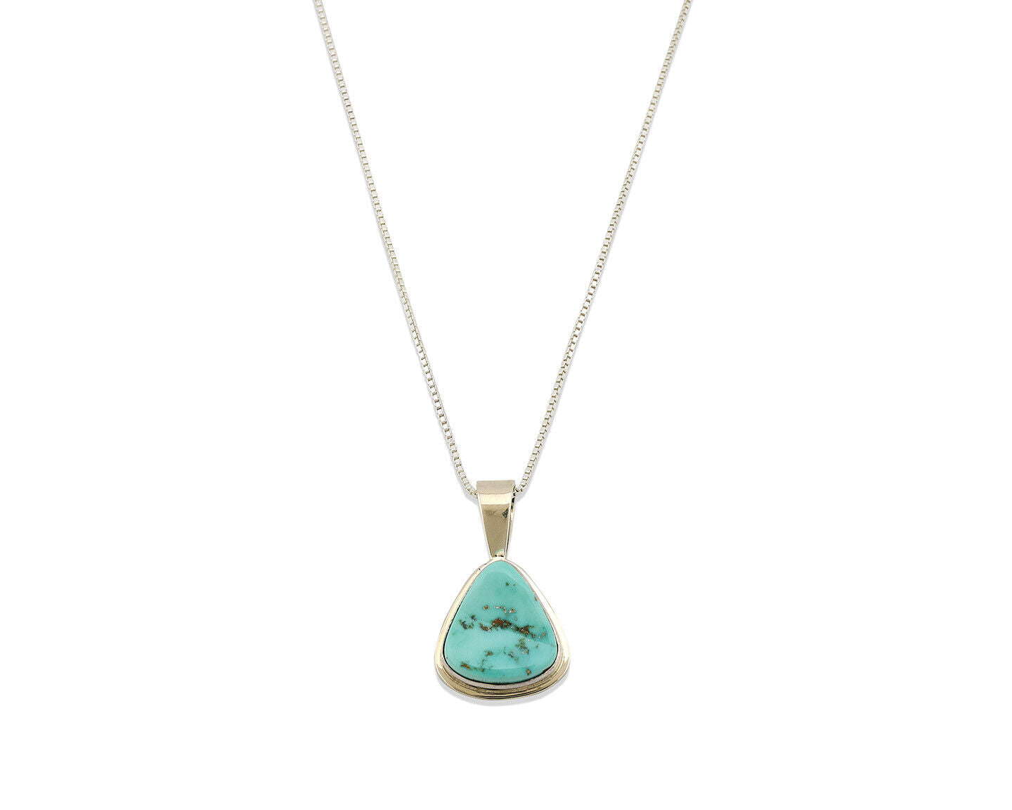 Navajo Necklace .925 Silver Fox Mine Turquoise Signed Doug Zachary C.1980's