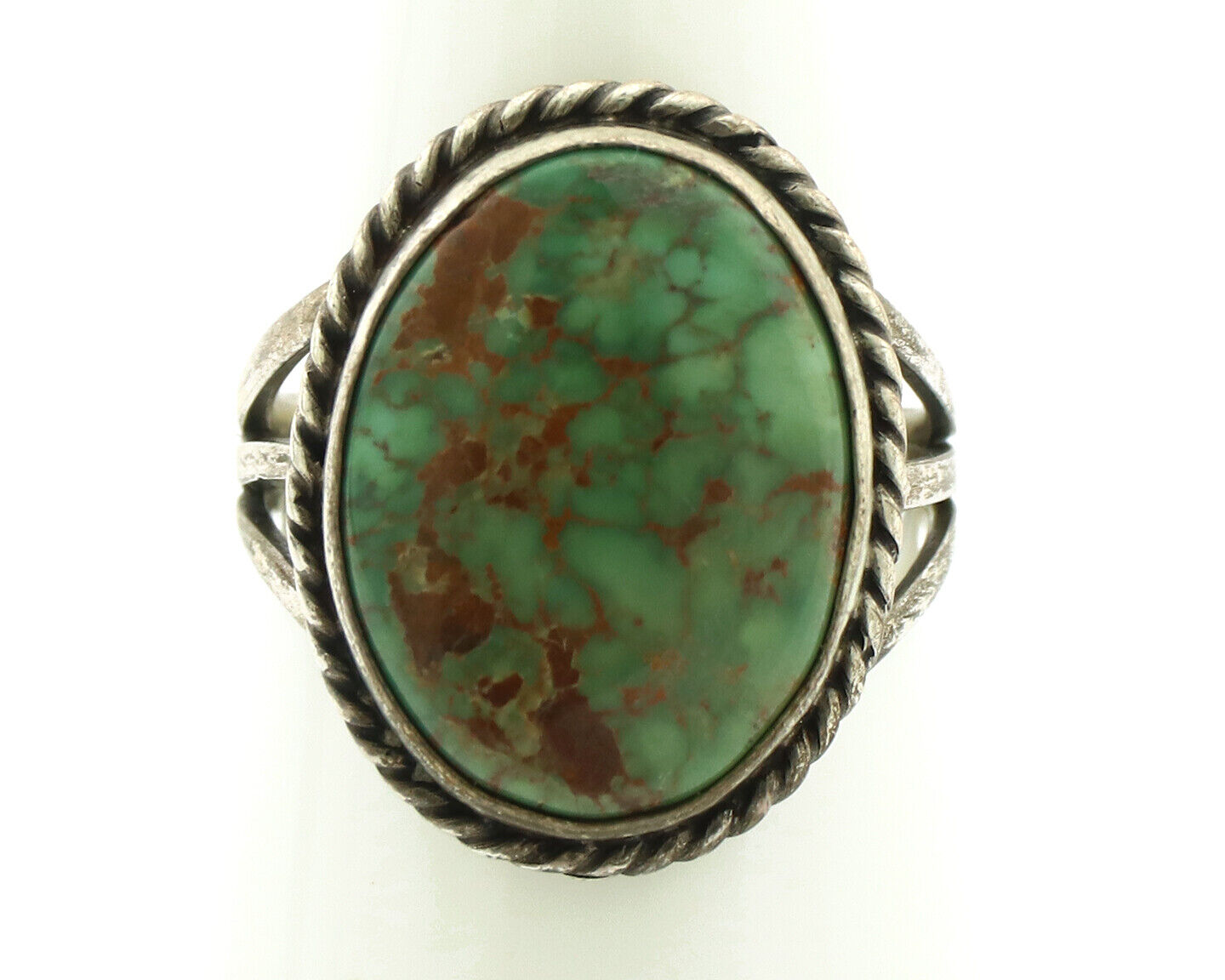 Navajo Ring 925 Silver Red Spiderweb Turquoise Native American Artist C.80's