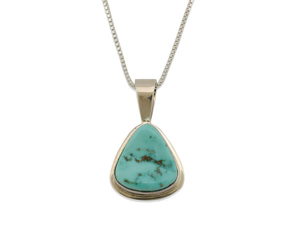 Navajo Necklace .925 Silver Fox Mine Turquoise Signed Doug Zachary C.1980's