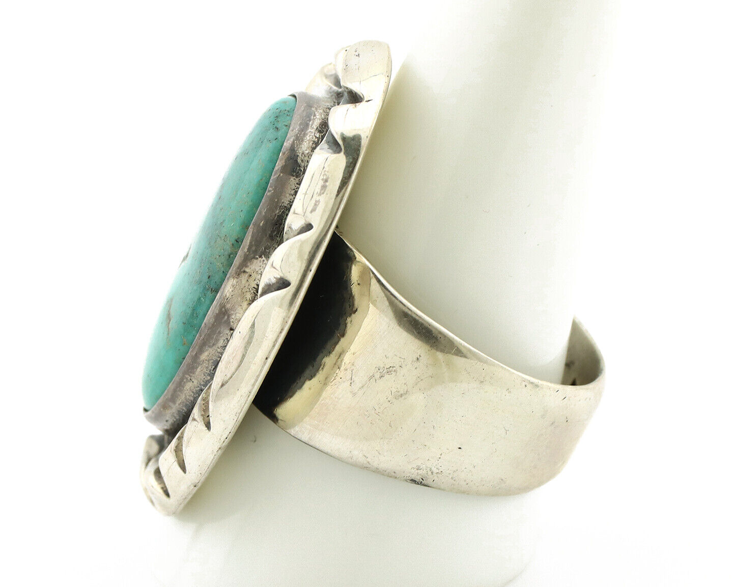 Navajo Ring 925 Silver Turquoise Mountain Artist Signed C Montoya C.80's