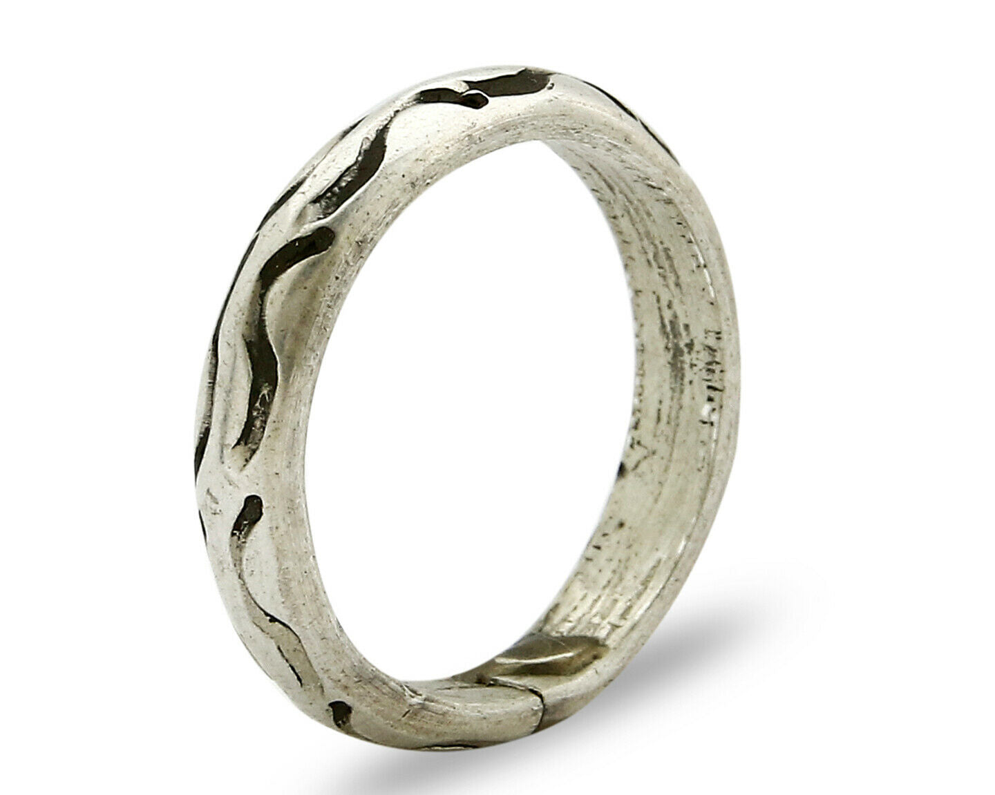 Women's Navajo Ring .925 SOLID Silver Hand Stamped Circa 1980's