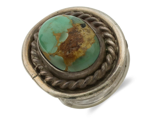 Navajo Ring .925 Silver Royston Turquoise Native American Artist C.1980's