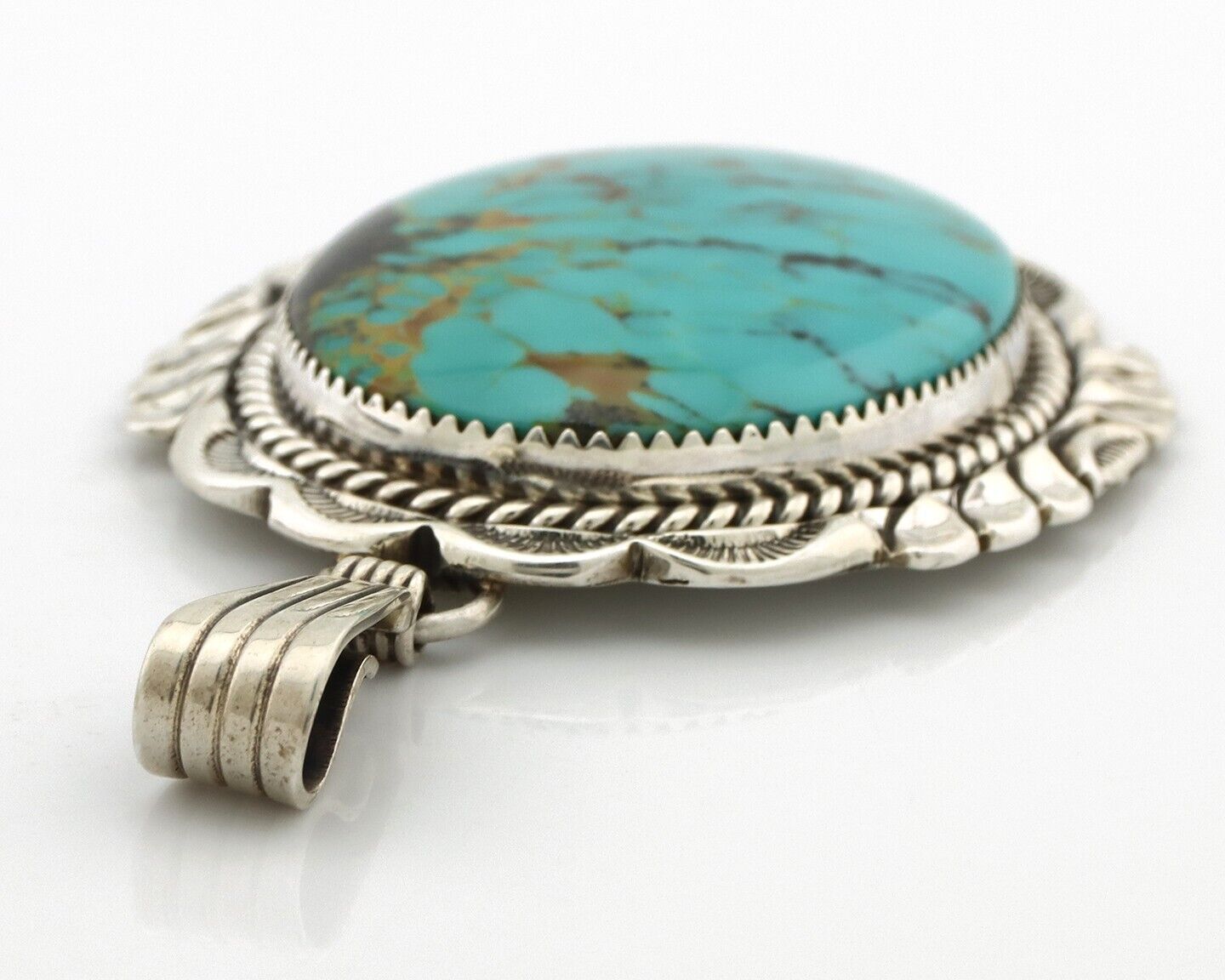 Navajo Handmade Necklace 925 Silver Arizona Turquoise William Denetdale C.80's