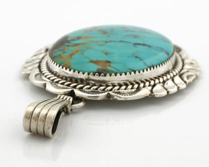 Navajo Handmade Necklace 925 Silver Arizona Turquoise William Denetdale C.80's