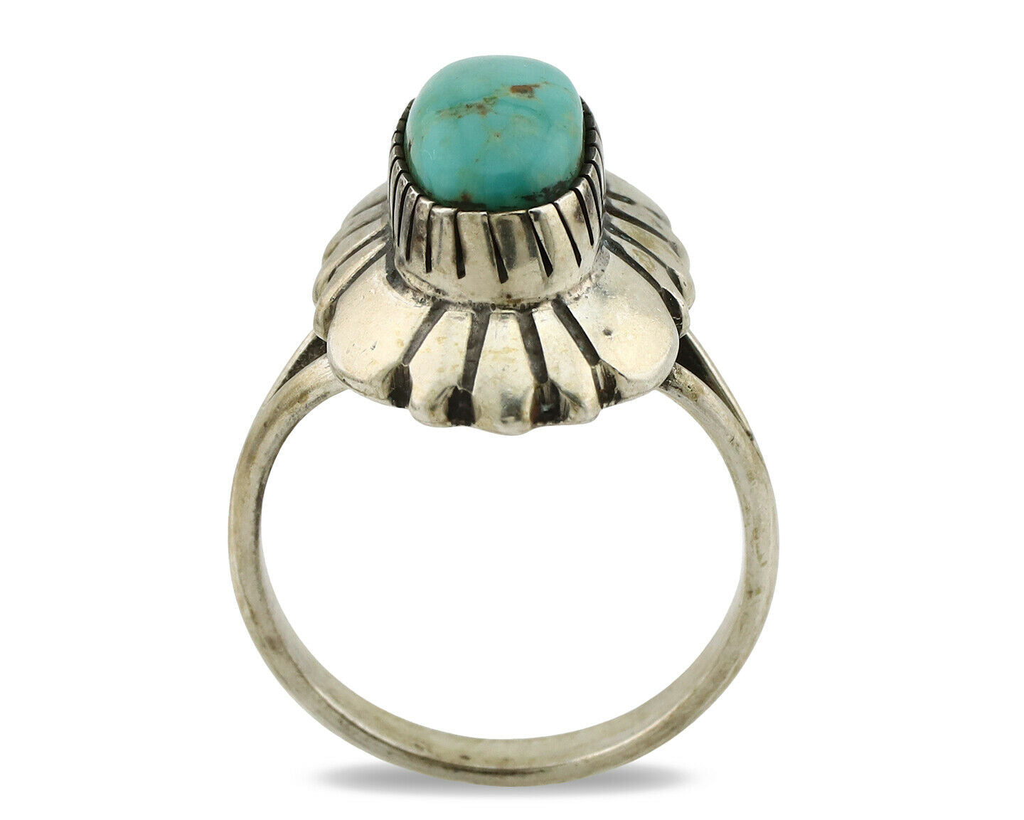 Navajo Ring .925 Silver Arizona Turquoise Signed M Montoya C.80's